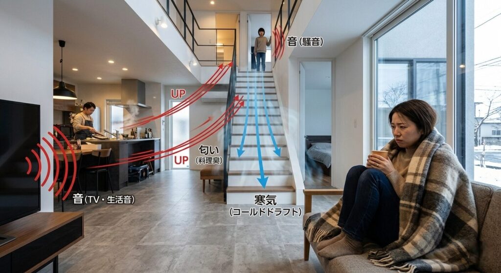 リビング階段　寒い