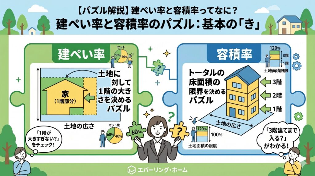建蔽率と容積率の図解
