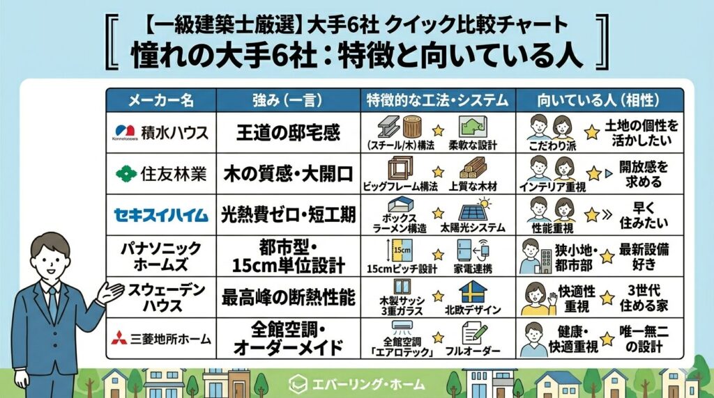 ハウスメーカー比較チャート
