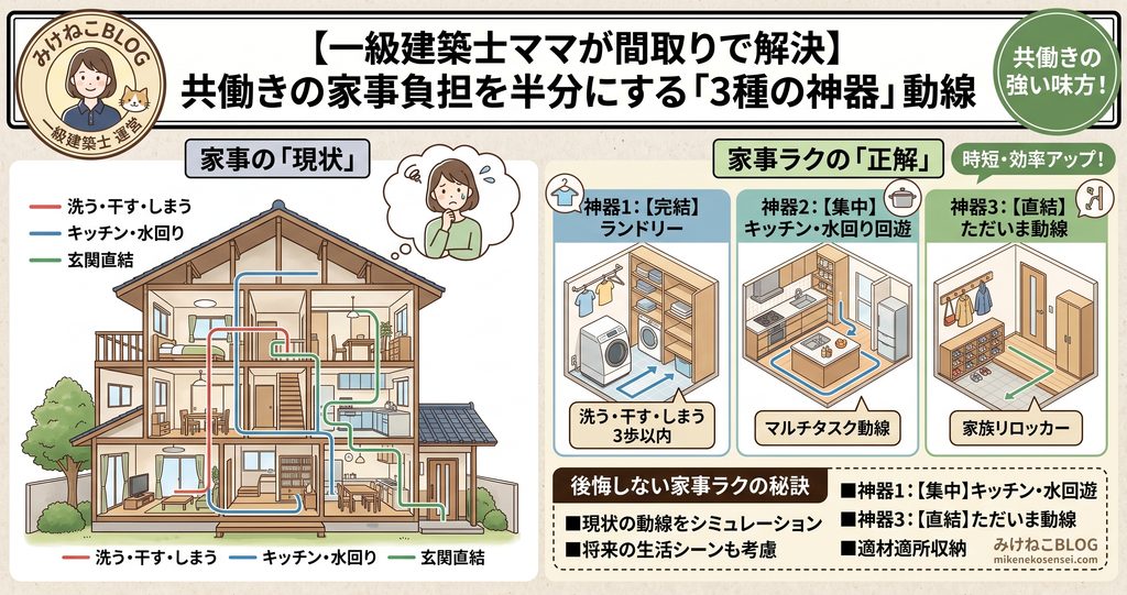家事負担考慮の間取り